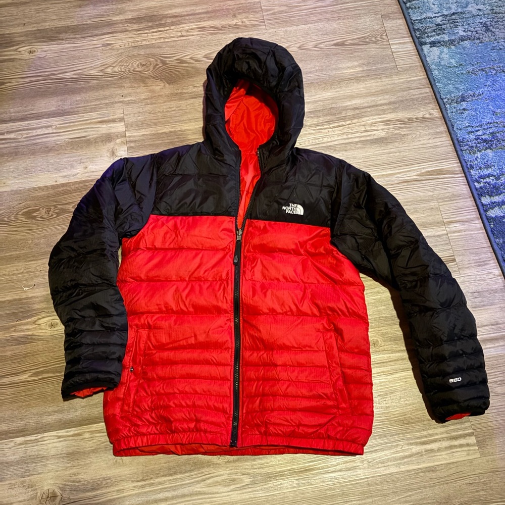 The North Face Kids Red and Black Puffer Jacket